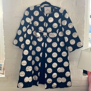 Milly Polka-Dot Swing Coat - lightweight - 8
